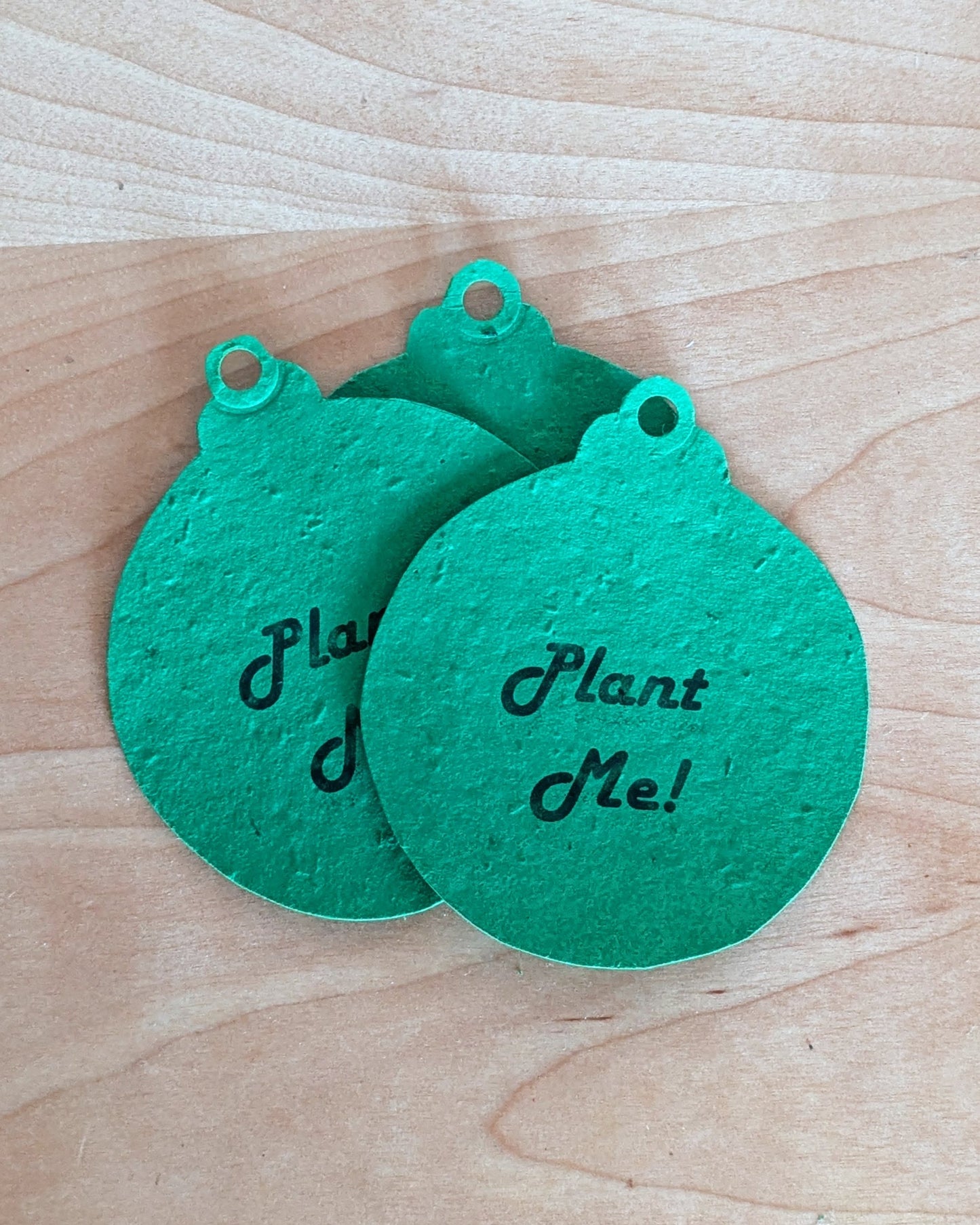 Personalized Seed Paper Christmas Ornament with String: Pack of 6