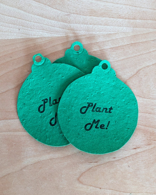 Personalized Seed Paper Christmas Ornament with String: Pack of 6